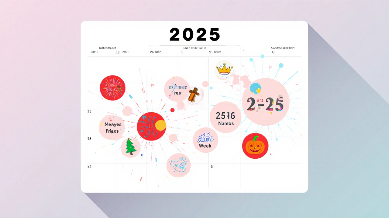 Calendario 2025 con fechas resaltadas por la exclusión del bono.