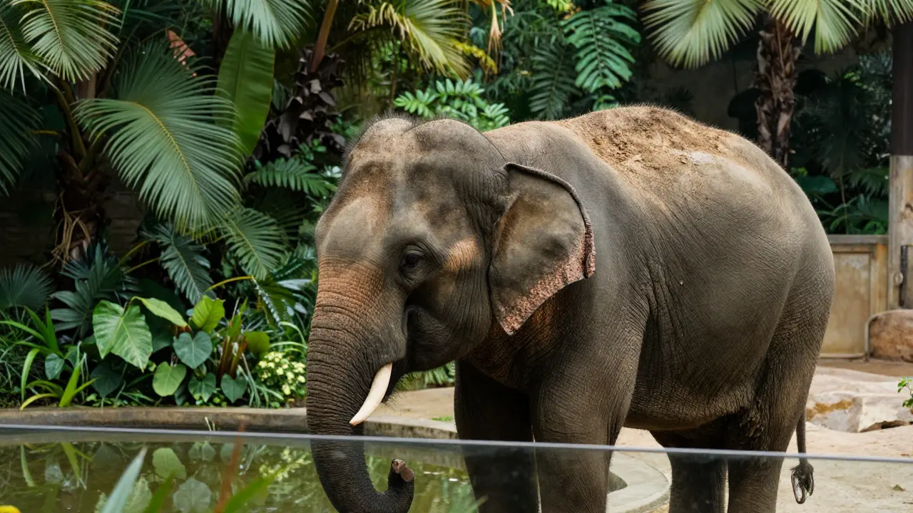 Animales en hábitat natural sin jaulas visibles en el Bioparc.