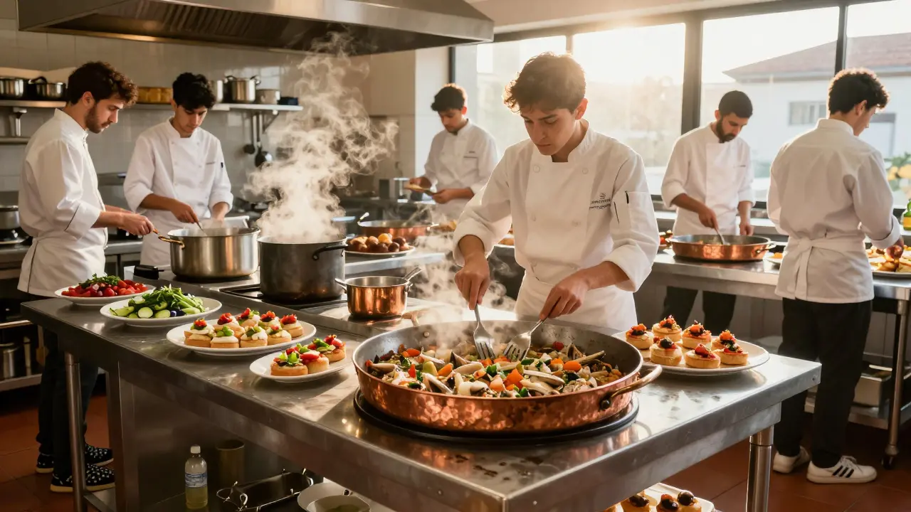 ¿Cuánto dura el ciclo de cocina en los cursos de cocina española en Bilbao?