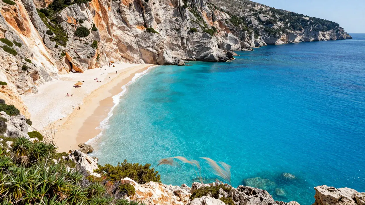 Cala de aguas turquesas y cristalinas en la costa de Mallorca