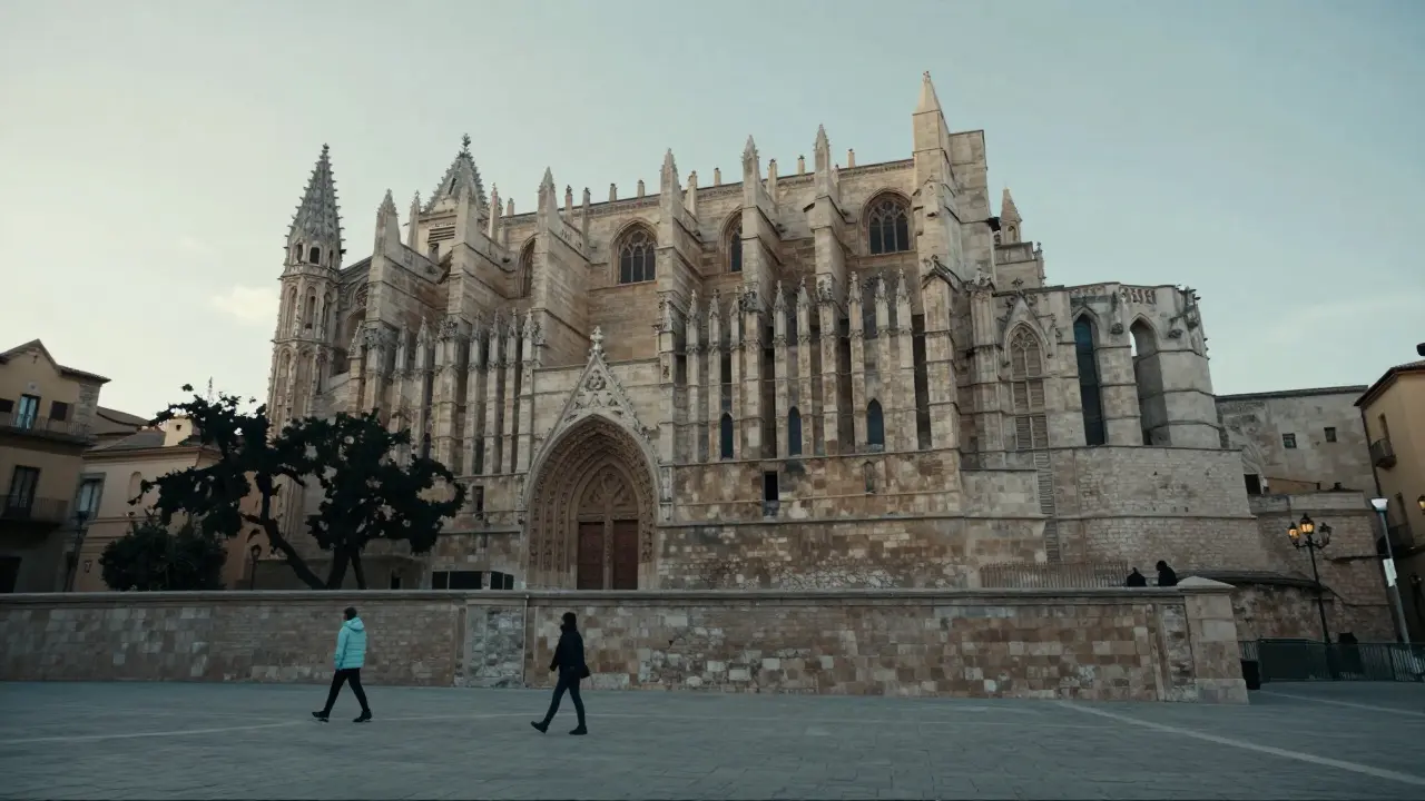 La Catedral de Mallorca en un tranquilo día de invierno con luz suave.