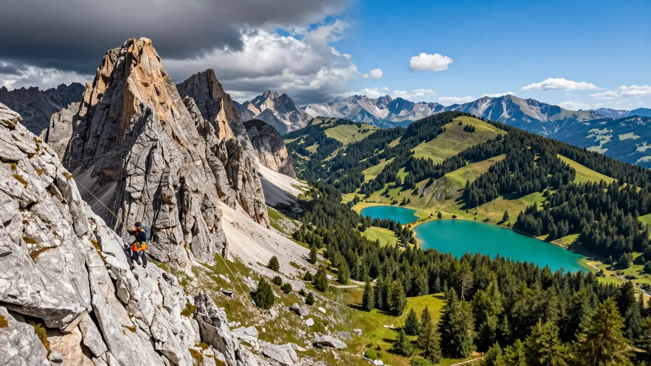 Comparación visual entre los picos rocosos de Aragón y los bosques verdes de Cataluña en los Pirineos
