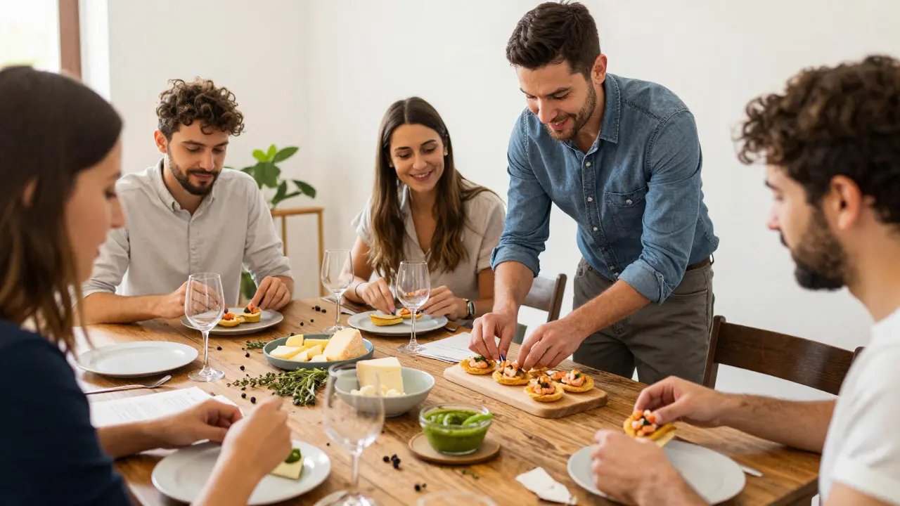 Taller de preparación de pintxos tradicionales en grupo pequeño